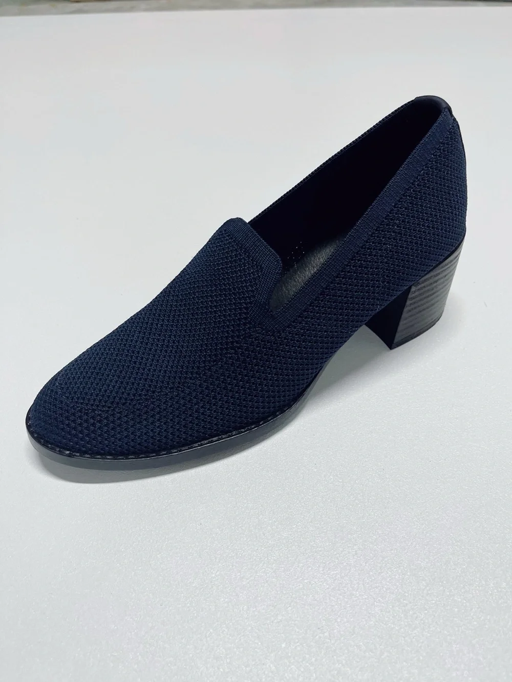 Eileen Fisher Dern Navy Stretch Knit Slip On Pumps Women’s 7.5M